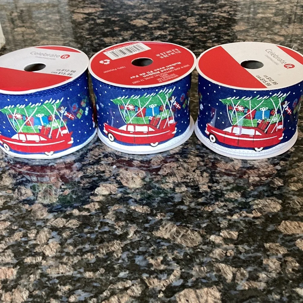 CELEBRATE IT WIRED RIBBON LOT OF 3 NWT